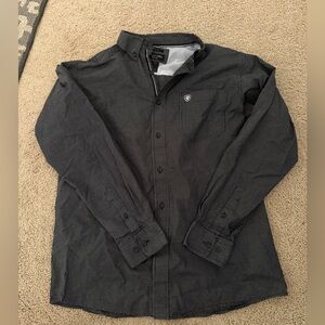 Ariat Pro Series Men's fitted Shirt - Black & White size Large